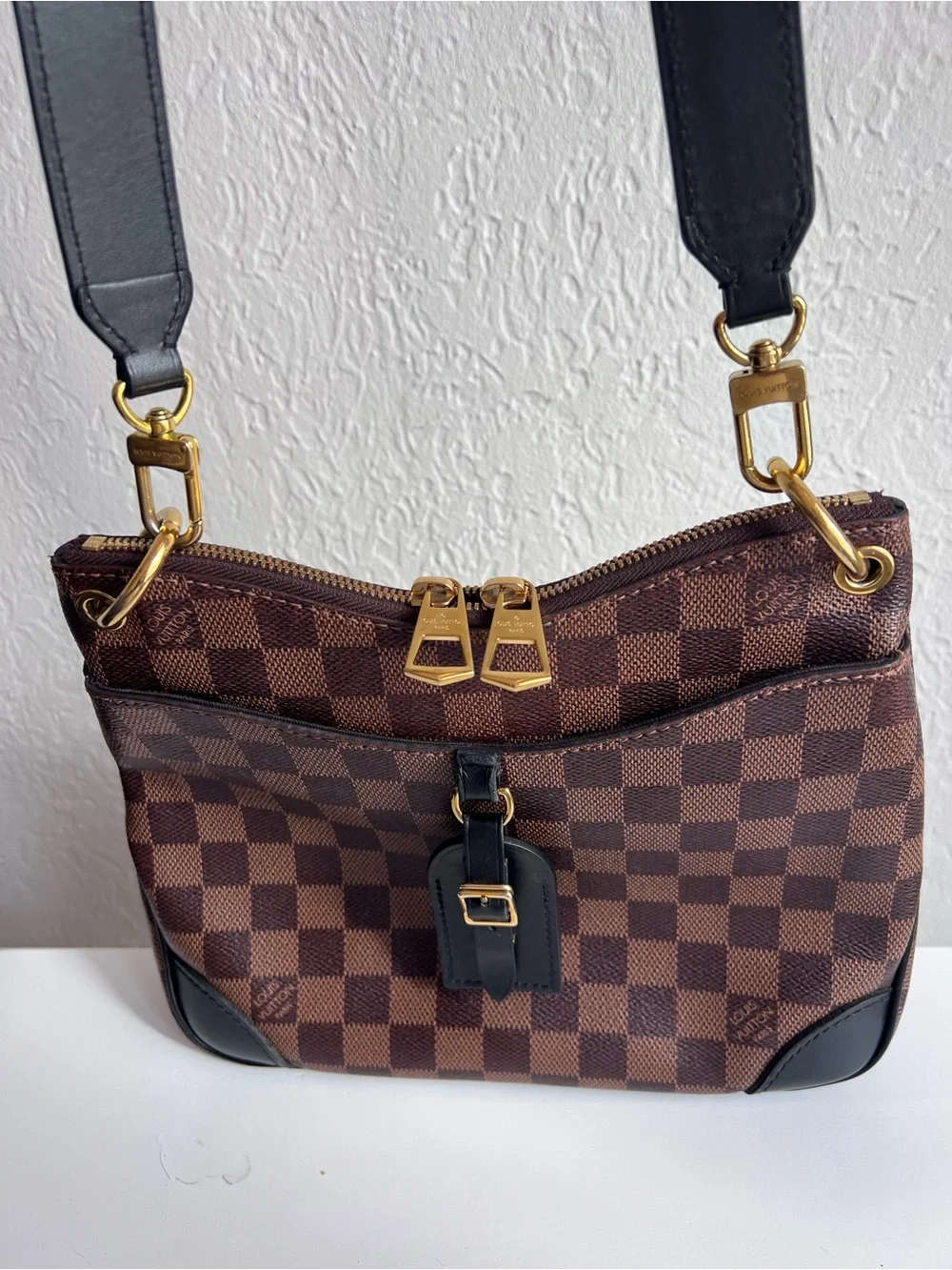 Louis Vuitton Odeon PM Handbag Damier Ebene Purse Crossbody Detachable Strap